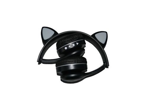 Беспроводные Bluetooth наушники с кошачьими ушками VZV23M (черный)