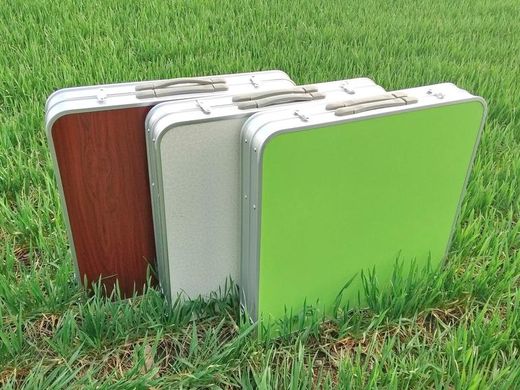 Розкладний стіл чемодан Посилена для пікніка зі стільцями Зелений