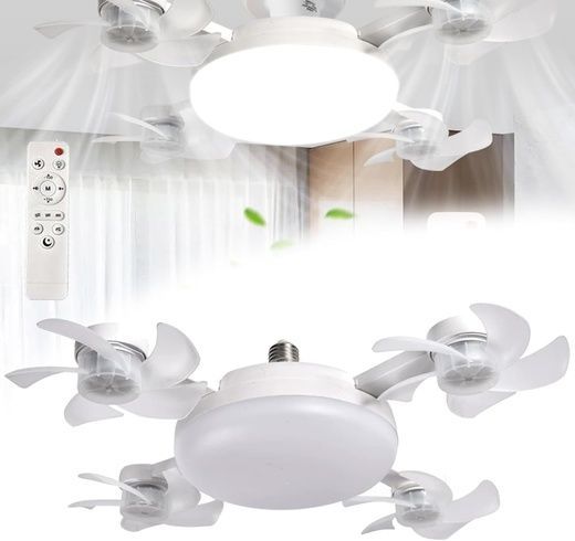 Светодиодная потолочная люстра-вентилятор AY1053 / LED лампа с вентилятором в патрон / Потолочный светильник-вентилятор 60W