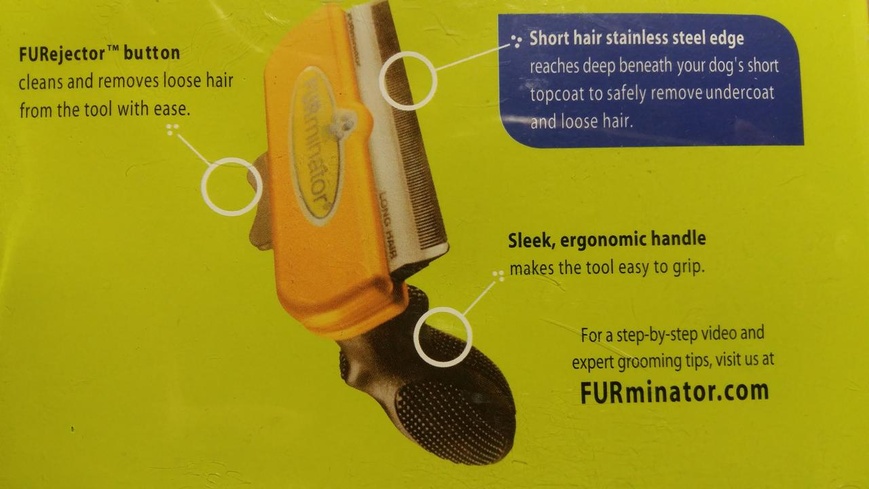 Без дефектов Фурминатор для короткошерстных собак и кошек с кнопкой Furminator Short Hair Large 10 см