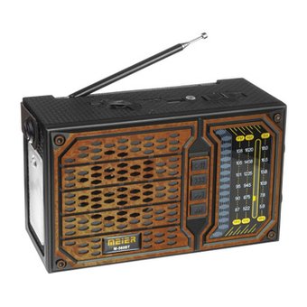 Портативный радиоприёмник аккумуляторный Meier M-560BT Ретро радио AM/FM/SW и MP3-плеер Bluetooth с пультом, Черный