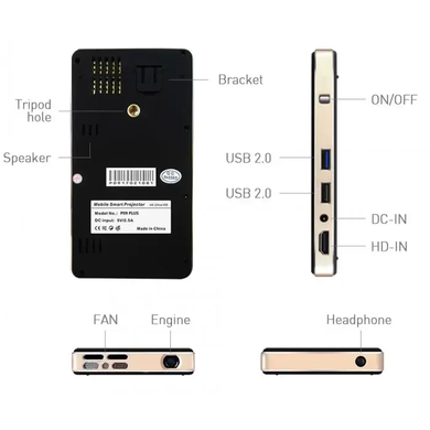 Портативний міні проектор Smart Android P09 Wi-Fi Bluetooth Проектор 4K P09 біла коробка
