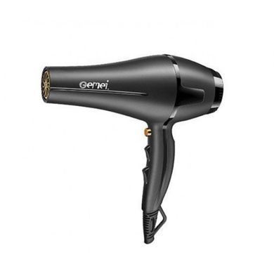 Професійний фен для волосся класичний Gemei GM-1763 Pro 2400W Потужний фен для сушіння та укладання, Черный