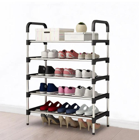 Полка для обуви металл 5 секции Shoe rack, Черный