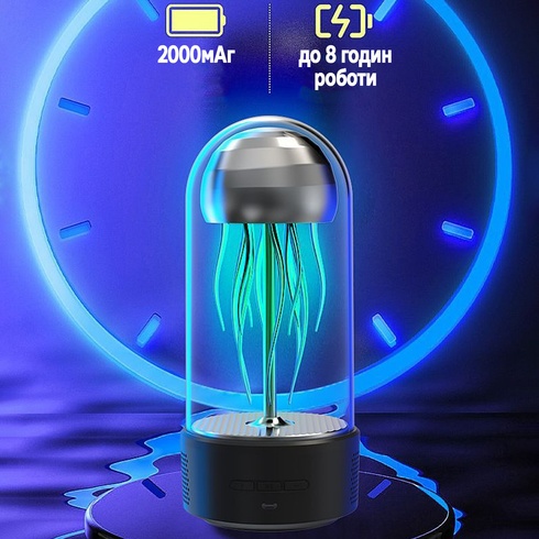 Портативна колонка Bluetooth Медуза із функцією нічника A-Plus на 7 режимів світла, об'ємний звук 360°