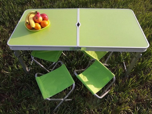 Розкладний стіл чемодан Посилена для пікніка зі стільцями Коричневий