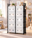 Комод дитячий пластиковий WFB006S 81x29x170 см / Широка збірна шафа-органайзер на 10 шухляд з верхньою полицею / Шафа-стелаж