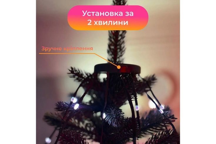 Гірлянда Смарт Кінська хвіст Bluetooth 10 ниток по 2м з пультом  (SFK-02)
