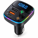 Автомобільний FM-трансмітер Bluetooth HM103 зі швидкою зарядкою / Модулятор PD/QC 3.0, USB&nbsp;Type-C та RGB-підсвічуванням, Черный