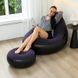Надувний диван з пуфом Air Sofa / Надувне велюрове крісло з пуфом+насос Фіолетовий