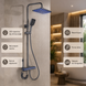 Душ/смеситель Faucet CR-25HT007 многофункциональный с LED ГИДРОЭНЕРГЕТИКОЙ металл / Многофункциональная душевая система для ванной / Душевая система настенная с верхним, ручным и гигиеническим душем