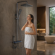 Душ/смеситель Faucet CR-25HT007 многофункциональный с LED ГИДРОЭНЕРГЕТИКОЙ металл / Многофункциональная душевая система для ванной / Душевая система настенная с верхним, ручным и гигиеническим душем