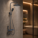 Душ/смеситель Faucet CR-25HT007 многофункциональный с LED ГИДРОЭНЕРГЕТИКОЙ металл / Многофункциональная душевая система для ванной / Душевая система настенная с верхним, ручным и гигиеническим душем