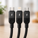 Кабель 3 в 1 для заряджання USB з роз'ємами Type-C, Lightning та Micro USB / Кабель швидка зарядка до 6A 26X-202