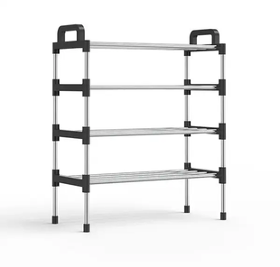 Полиця для взуття метал 4 секції Shoe rack, Черный