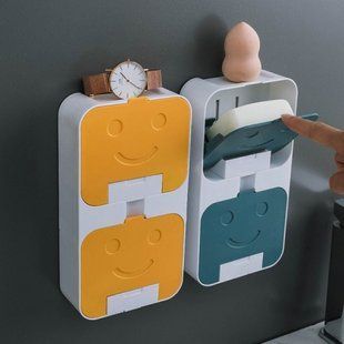 Мильниця з відкидною кришкою Flip lid drain soap box, Разные цвета