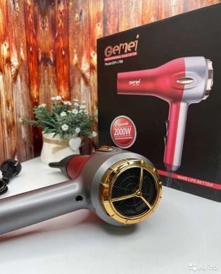 Професійний фен для волосся класичний Gemei GM-1786 , Красный