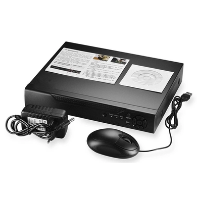 Комплект видеонаблюдения проводной с просмотром через 3G сеть DVR 5504-4 KIT 4ch метал HD набор на 4 камеры с регистратором, Черный