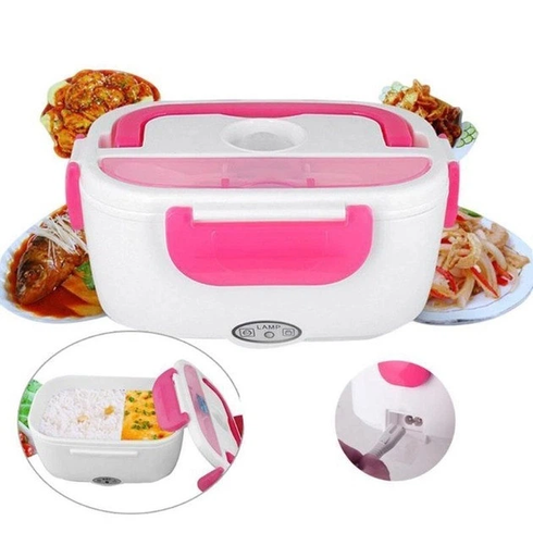Ланчбокс с подогревом еды 220V, Electric lunch box, ланч-бокс Розовый