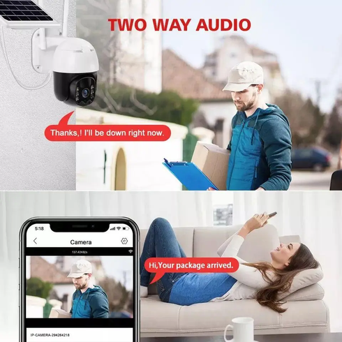 Поворотная погодозащитная солнечная камера безопасности 4G solar cam 1080P