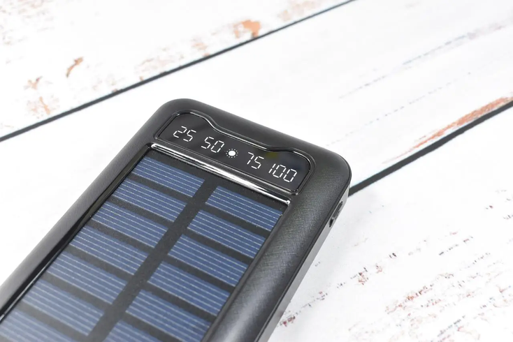 Павербанк Solar Power Bank із сонячною батареєю + ліхтарик 20000 mAh