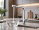 Кран/смеситель Faucet CR-8428 многофункциональный металл / Смеситель кухонный с выдвижной воронкой, хром / Выдвижной кухонный смеситель из нержавеющей стали