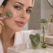 Массажный набор из натурального камня JADE ROLLER SET / Роллеры и скребок Гуаша Anti-Aging