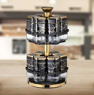Органайзер на подставке для специй 12 банок BLACK-GOLD