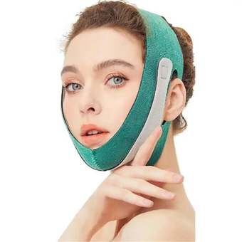 Универсальный V-образный ремень - маска для подтяжки лица и кожи FACE LIFT UP Полноразмерный бандаж - повязка для коррекций, Зелений