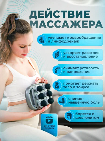 Професійний високочастотний перкусійний масажер для релаксації тіла на 6 головок