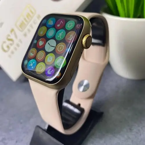 золоті Смарт-годинник Smart Watch GS7 MINI 41 мм, Фітнес годинник з тонометром та пульсоксиметром