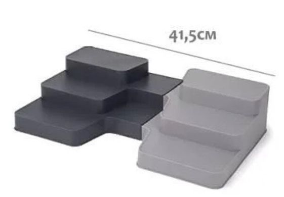 Раздвижной многоуровневый органайзер Extendable Tiered Organizer &ndash; практичное решение для вашей кухни  , Чёрно - белый