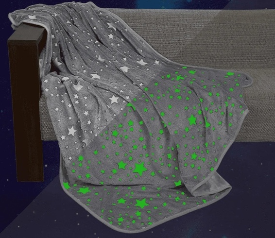 Дитячий плед-покривало Magic Blanket, що світиться в темряві 150 см * 110 см Сірий