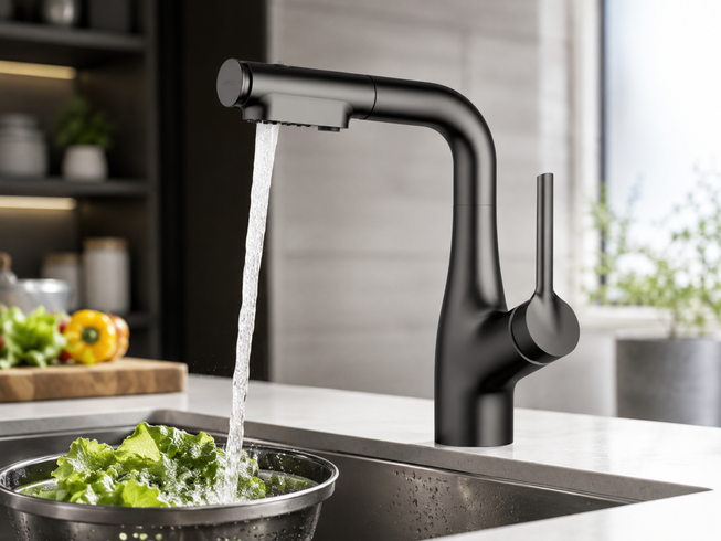 Кран/смеситель Faucet CR-8429 Многофункциональный металл / Смеситель для мойки / Кран-смеситель для кухни Графит матовый