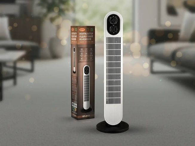 Напольный вентилятор Tower Cooling Fan 500Вт BITEK BT-2901 / Кондиционер для дома и офиса / Напольный вентилятор