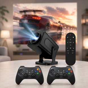 Профессиональный смарт-проектор 36000 игр / Домашний кинотеатр HCS350 pro AND HA-196 / Смарт проектор + Wi-Fi 5G, Bluetooth, HDMI, Android 12+ 2 геймпада