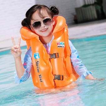 Детский надувной спасательный жилет, защитный спасательный жилет От 3 до 10 лет Swim ring, помаранчевий