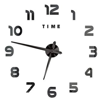 Настенные 3-D часы ZH-00210 (90 см) , Стальной/Черный