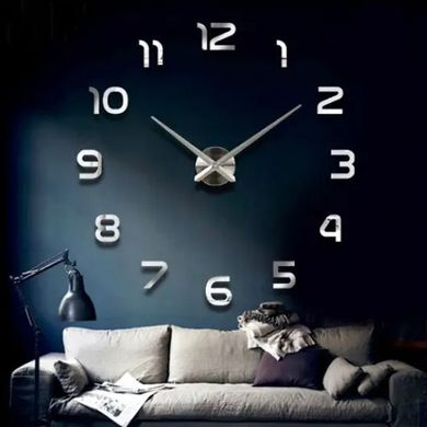Настінний 3-D годинник ZH-00210 (90 см), Стальной/Черный