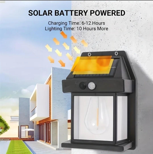 Уличный светильник Solar Interaction Wall Lamp BK-888 с датчиком движения на солнечной батарее
