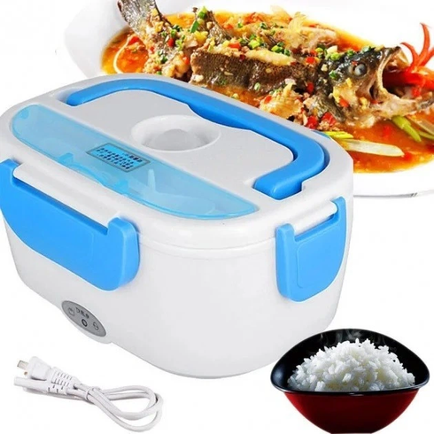 Ланчбокс з підігрівом їжі 220V, Electric lunch box, ланч-бокс Блакитний