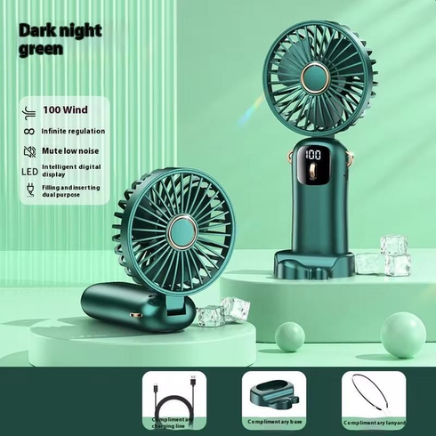 Портативний міні вентилятор Mini fan AND892 з підставкою для телефону та дисплеєм
