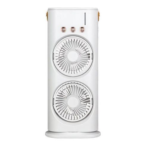 Вентилятор настільний подвійний з охолодженням Double-ended Spray Fan LED-підсвічування 3 швидкості, розпилювач водяного туману