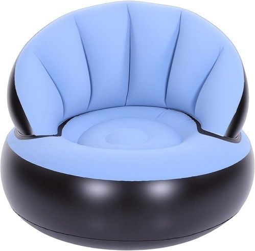 Надувне крісло AIR SOFA / Надувне велюрове крісло 80&times;80&times;67см Блакитний