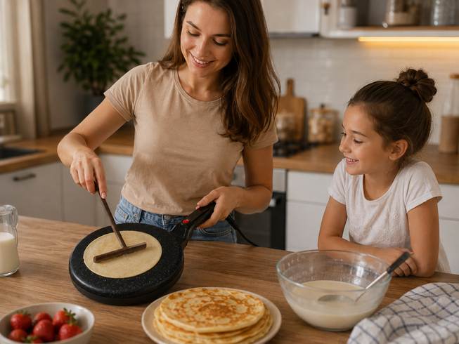 Сковорода для блинов электрическая CREPE MAKER / Антипригарный электрический блин / Погружная электроблинница