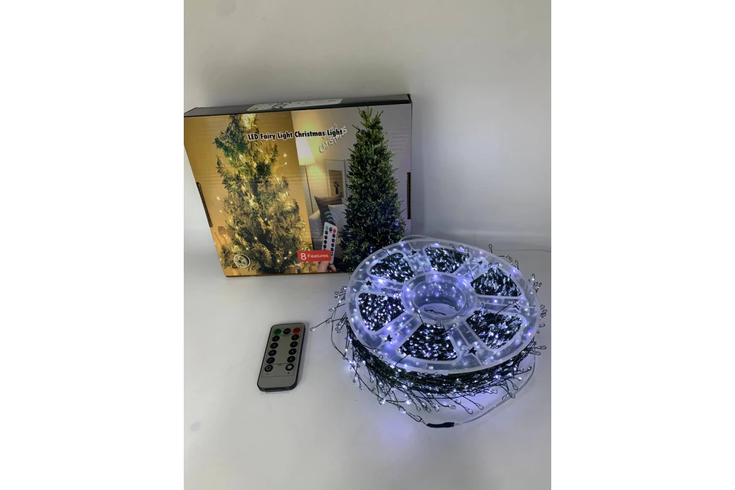 Гірлянда Роса на котушці феєрверк - мішура від USB, 50м, 1500LED + пульт Білий