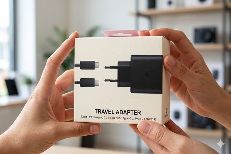 Адаптер USB с кабелем USB-TYPE C 45W Black Edition / Сетевой адаптер USB с кабелем / Зарядное устройство