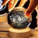 Світлодіодна кришталева куля, декоративна універсальна 3D нічниця, кришталева куля "Серце"