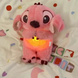 Розовая Мягкая игрушка Стич (Stich) из мультфильма Лило и Стич, дышит, светится, колыбельная