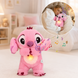Розовая Мягкая игрушка Стич (Stich) из мультфильма Лило и Стич, дышит, светится, колыбельная